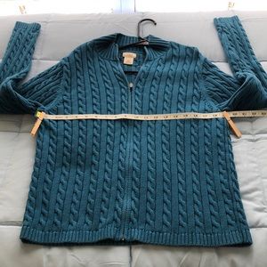 GUC LL Bean Full-Zip Cable-Knit Sweater